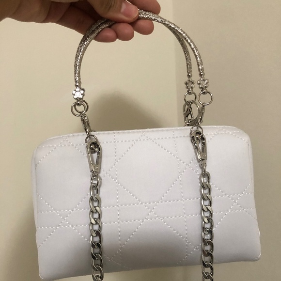 Dior Beauty cross-stitch Patterned white  Pouch - Picture 3 of 10